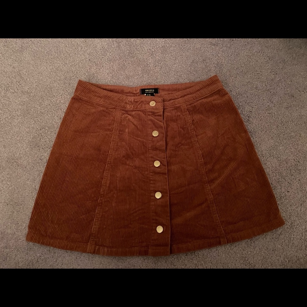 Corduroy Button-down Skirt